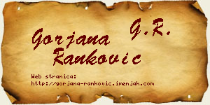 Gorjana Ranković vizit kartica